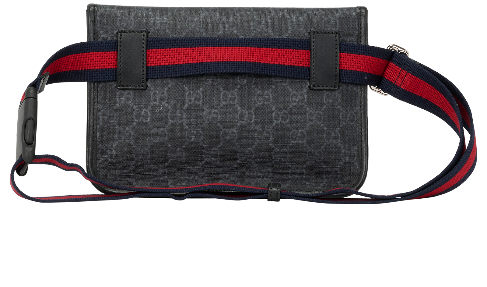 GG Supreme Slim Belt Bag, &pound;550, Handbags, Black, Canvas/Leather, Back view